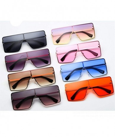 Aviator Oversized Sunglasses Women Men Vintage One-Piece Gradient Sun Glasses Brand C5 - Black - CX18YQNLHWR $11.08
