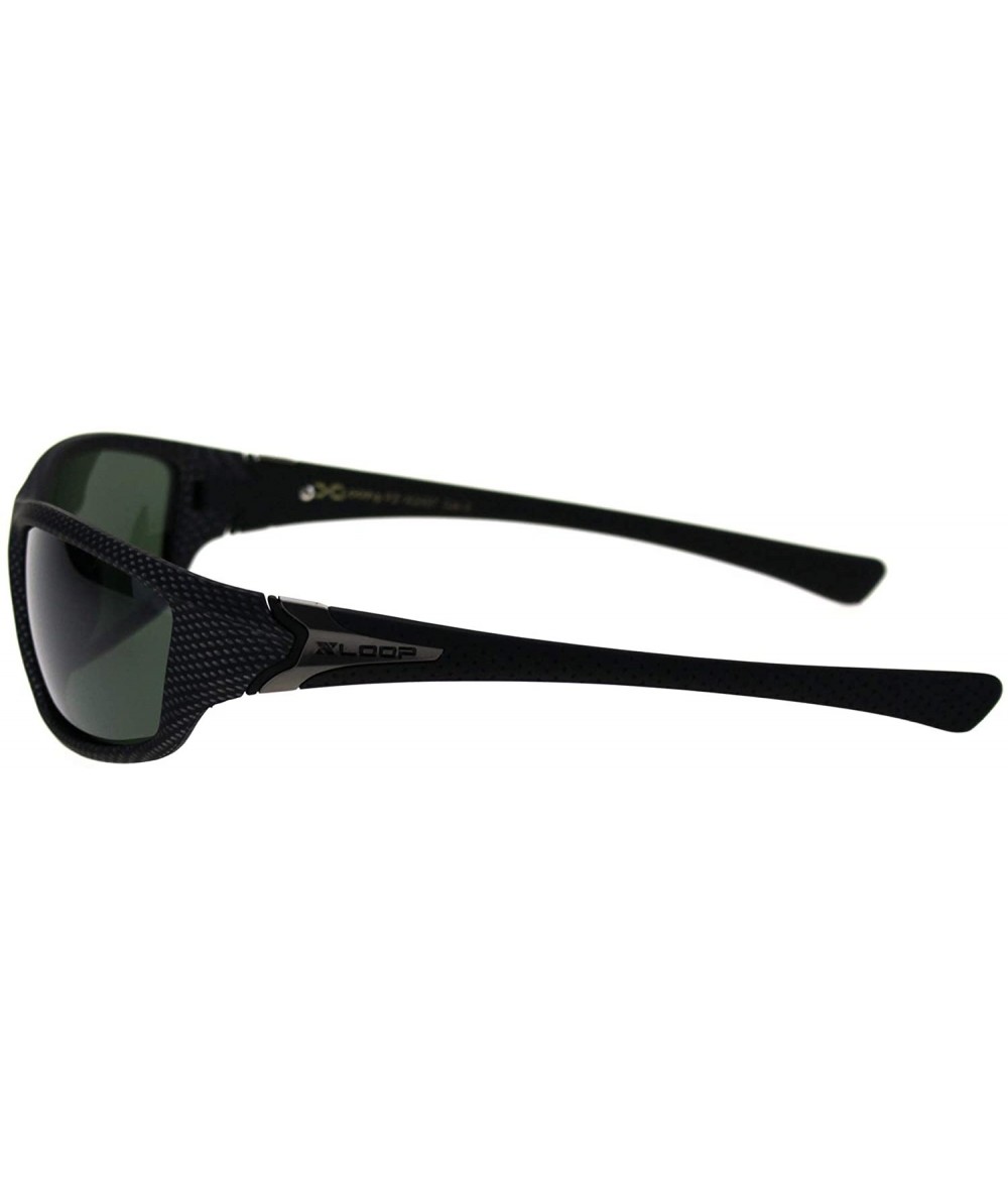 Xloop Sunglasses Mens Polarized Lens Soft Matte Dotted Black Wrap