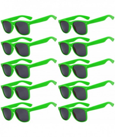 Aviator Vintage Retro Eyeglasses Sunglasses Smoke Lens 10 Pack Colored Colors Frame - Green_10_pairs - CS12NTIHUA5 $23.80