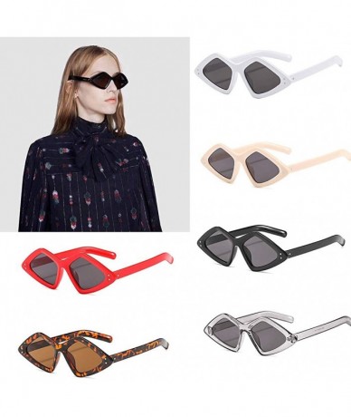 Aviator Lightweight Irregular Fashion Sunglasses Mirrored Polarized Women Retro UV 400 Protection Square Frame Eyewear - CP19...
