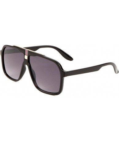 Aviator Flat Round Lens Aviator One Piece Frame Sunglasses - Smoke - C9197NNS8Q2 $27.25