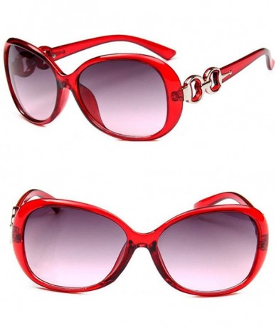 Aviator 2019 Oversized Gradient Ladies Sunglasses Women Brand Designer Classic Black - Red Wine - CA18Y5WSQK8 $8.24