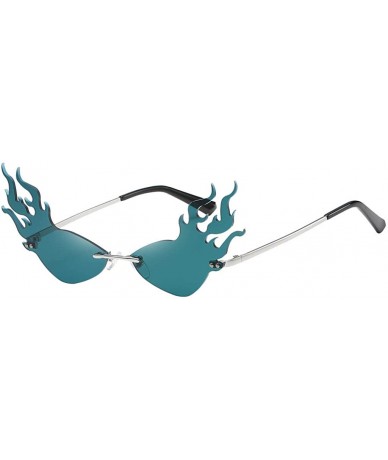 Cat Eye Fashion Sunglasses Irregular Protection Glasses - B-blue - CQ196M34TE0 $7.90