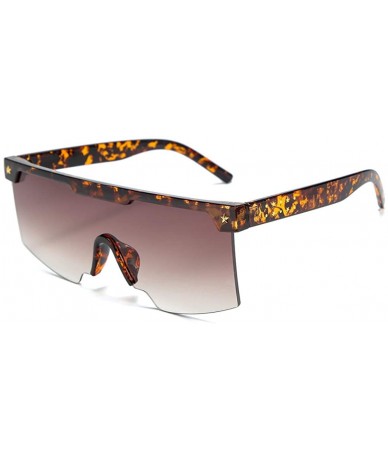 Aviator One-Piece Big Frame Sunglasses for Men and Women 2124 - Tea1 - C818AN3ZRQY $18.94
