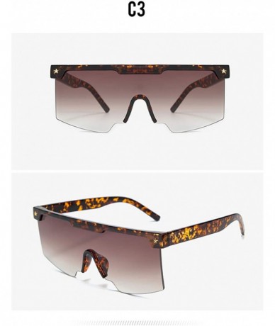 Aviator One-Piece Big Frame Sunglasses for Men and Women 2124 - Tea1 - C818AN3ZRQY $11.26