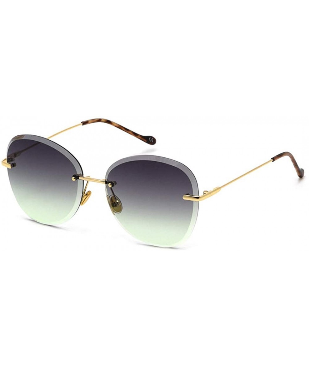 Aviator Frameless big frame trimmed sunglasses - ladies fashion 2019 new - B - CF18S9X8GMI $50.86