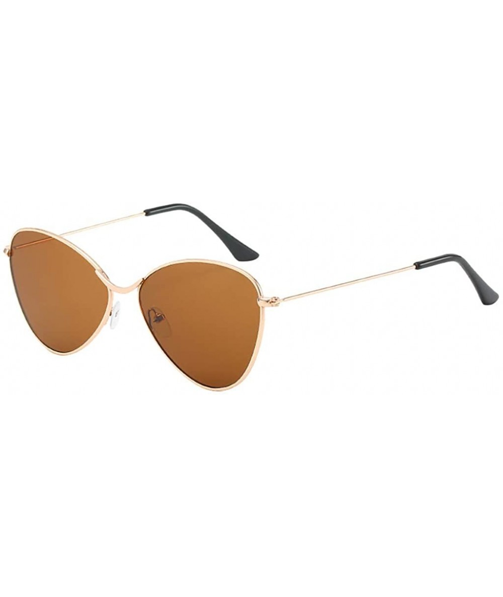 Aviator Sunglasses for Men Women Polarized Metal Mirror Semi-Rimless Frame Glasses - Gold - CQ1947UX9RD $9.06