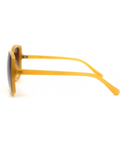 Butterfly Womens Diva Thin Plastic Frame Butterfly Sunglasses - Yellow Brown - C718YMR5UTO $8.86