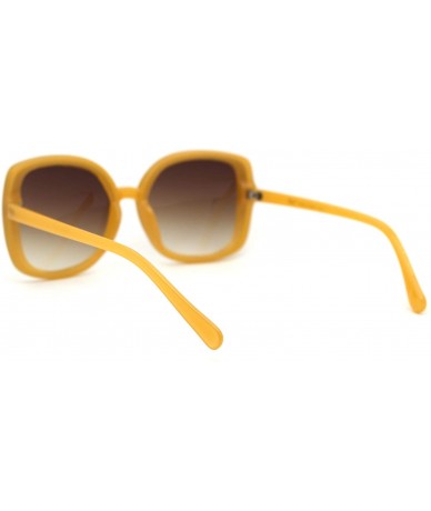 Butterfly Womens Diva Thin Plastic Frame Butterfly Sunglasses - Yellow Brown - C718YMR5UTO $8.86