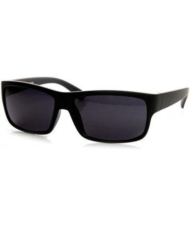 Sport Modern Rectangular Action Sports Sunglasses (Matte-Black) - CJ11MV5AFZX $12.14