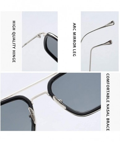 Aviator Spider Man Glasses Vintage Square Metal Frame for Men Women Sunglasses Classic Downey Iron Man Tony Stark Shades - CY...