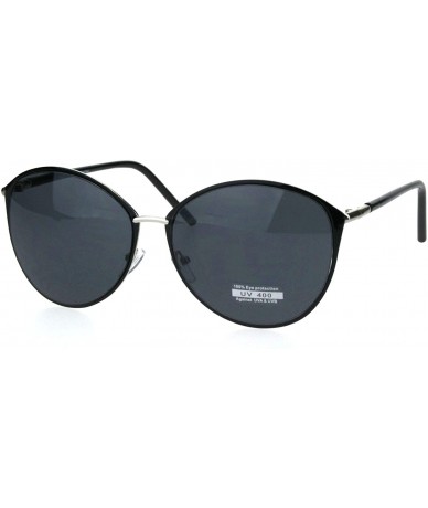 Butterfly Womens Designer Fashion Metal Rim Butterfly Diva Sunglasses - All Black - C918HM7MIG6 $23.24