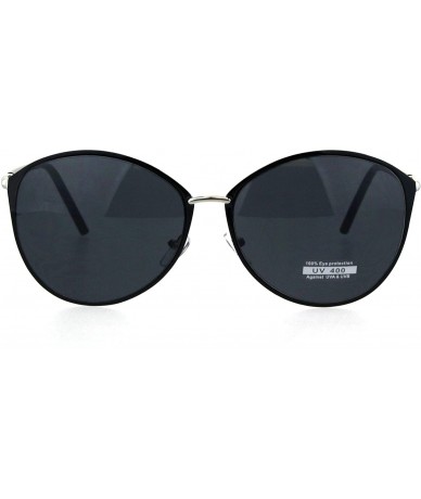 Butterfly Womens Designer Fashion Metal Rim Butterfly Diva Sunglasses - All Black - C918HM7MIG6 $11.77