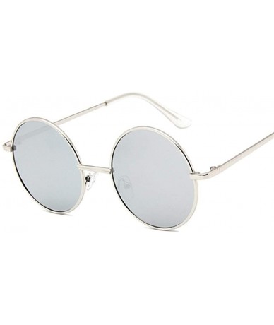 Round Retro Round Sunglasses Women Vintage Small Unisex Metal Frame Color Lenses Sun Glasses Female UV400 - CJ198UG9L27 $13.73
