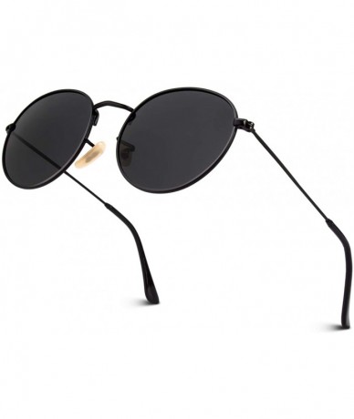 Round Retro John Lennon Sunglasses for Men Women Polarized Hippie Round Circle Sunglasses MFF7 - A Black Grey - C617YK453H8 $...