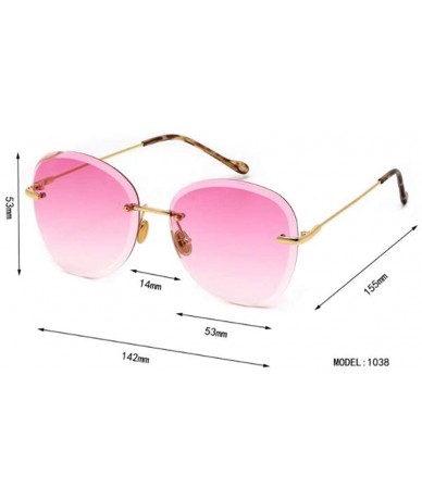 Aviator Frameless big frame trimmed sunglasses - ladies fashion 2019 new - B - CF18S9X8GMI $50.86