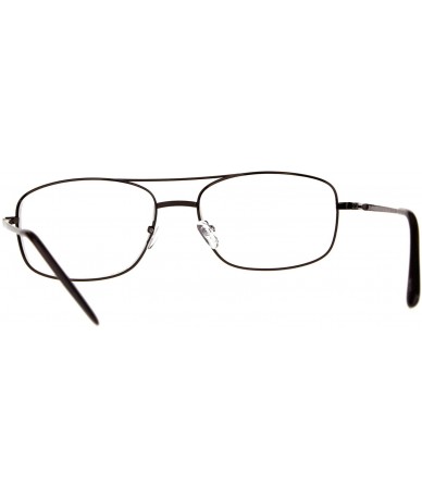 Rectangular Clear Lens Glasses With Bifocal Reading Lens Metal Rectangular Spring Hinge - Bronze - CR18EEUA2AH $10.76