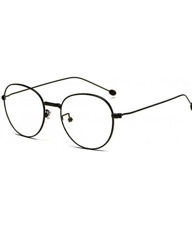 Round Man woman Nearsighted Glasses Retro Myopia Round Metal Glasses Frame - Black - CK18G3KMG3S $27.73