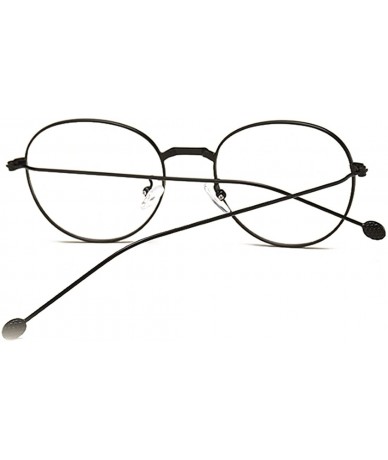 Round Man woman Nearsighted Glasses Retro Myopia Round Metal Glasses Frame - Black - CK18G3KMG3S $27.73