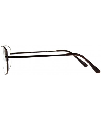 Rectangular Clear Lens Glasses With Bifocal Reading Lens Metal Rectangular Spring Hinge - Bronze - CR18EEUA2AH $10.76