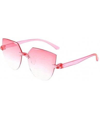 Sport Frameless Multilateral Shaped Sunglasses One Piece Jelly Candy Colorful Unisex - B - CC190MAG8NG $11.27