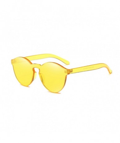 Semi-rimless Polarized Sunglasses Protection Glasses Mirrored - Yellow - C618RKDQUU6 $26.52