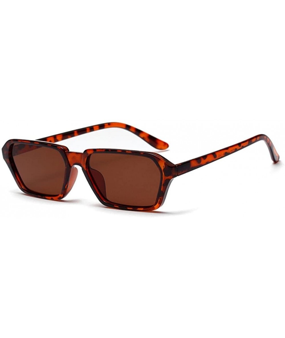 Square Women's Fashion Retro Small Square Shades Frame UV Protection Polarized Sunglasses - Brown - CN18DZN7208 $16.61