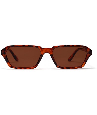 Square Women's Fashion Retro Small Square Shades Frame UV Protection Polarized Sunglasses - Brown - CN18DZN7208 $9.37