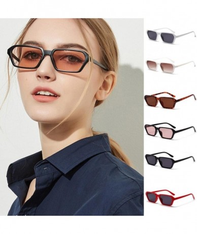 Square Women's Fashion Retro Small Square Shades Frame UV Protection Polarized Sunglasses - Brown - CN18DZN7208 $16.61