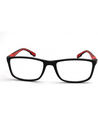Rectangular Soft Matte Black w/ 2 Tone Reading Glasses Spring Hinge 0.74 Oz - Z1 Matte Black Matte Red - CV18T2RS2O8 $23.40