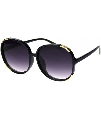 Butterfly Womens Luxury Mod Stylish Snazzy Round Butterfly Sunglasses - Black Smoke - C918R34E4CA $15.06