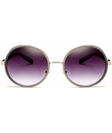 Goggle Gothic Steampunk Round Sunglasses Mujer Mirror Goggle Luxury Fashion Sun Glasses Women Vintage Oculos FeShades - C6198...