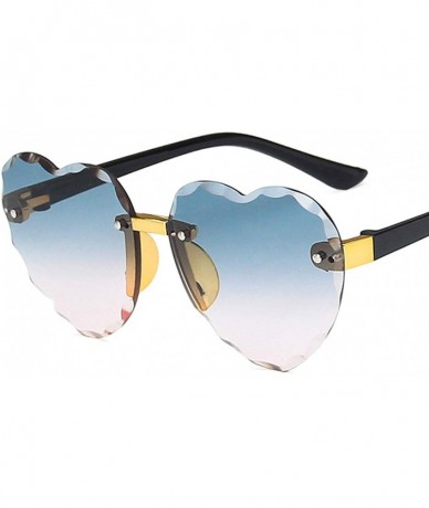 Semi-rimless Child Cute Heart RimlFrame Sunglasses Children Kids Gray Lens Fashion Boys Girls UV400 Protection Eyewear - C719...