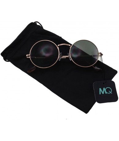 Round Presley - Round Metal Fashion Sunglasses with Microfiber Pouch - Gold / Green-grey - C518GGC6GMR $15.00