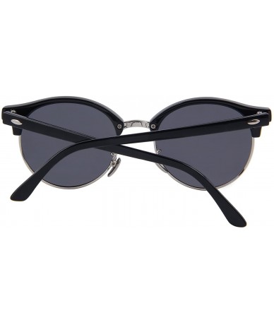 Rimless Polarized Sunglasses for Men Women Semi Rimless Retro Brand Sun Glasses S8054 - Silver&black - CM12O68GC6K $15.32