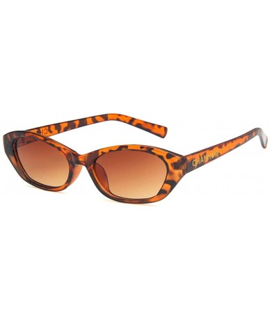 Oval Unisex Sunglasses Retro Bright Black Grey Drive Holiday Oval Non-Polarized UV400 - Leopard Brown - CM18RKGATID $8.33