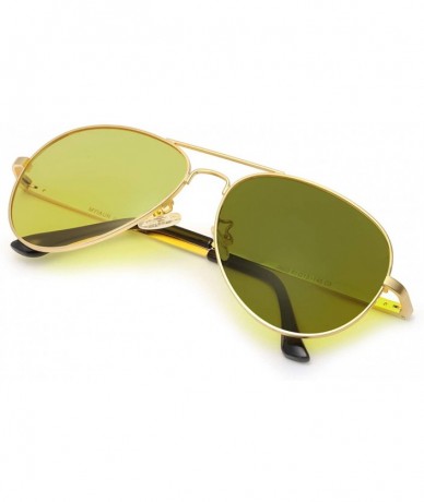 Sport Polarized Photochromatic Sunglasses Aviator Protection - Gold Frame/Yellow Photochromic Lens - CR18W33U967 $19.25