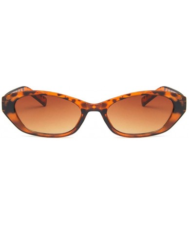Oval Unisex Sunglasses Retro Bright Black Grey Drive Holiday Oval Non-Polarized UV400 - Leopard Brown - CM18RKGATID $8.33