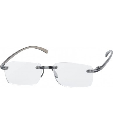 Round 'Ashton' Rectangle Reading Glasses - Gray-2.75 - CI11P2VE7W1 $14.60