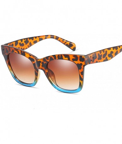 Oversized Cat Eye Sunglasses Women Vintage Oversized Gradient Sun Glasses Designer UV400 Sunglass - Leopard - C718W0DA75X $22.46