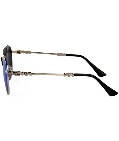 Goggle men and women couple models fashion sunglasses retro sunglasses yurt - Blue Color - C5125LTUFWJ $24.13
