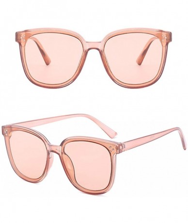 Oversized Sunglasses for Women Oversized Fashion Vintage Eyewear for Driving Fishing - Mirrored Polarized Lens - Pink - CB18T...