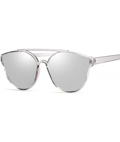 Cat Eye Vintage Sliver Cat Eye Sunglasses Women Fashion Cateye Sun Glasses Female Shades UV400 - Silver - CL18U560UQ8 $9.34
