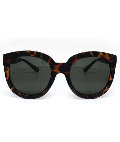 Oversized 7154-1 Premium Oversized Full Rims Bold Tinted Round Fashion Sunglasses - Brown - CZ18Q0TAR74 $15.70