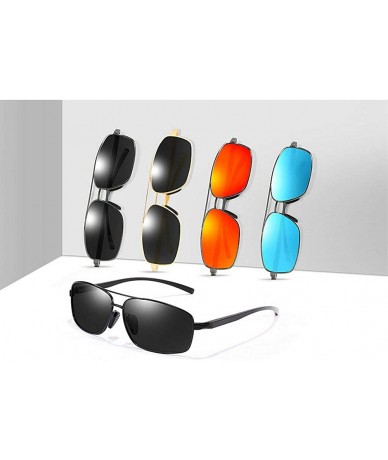 Goggle Polarized Sunglasses for Men Classic Rectangle Sun Glasses Aluminum Magnesium Frame UV400 Driving Goggles - CA18XO4S0S...