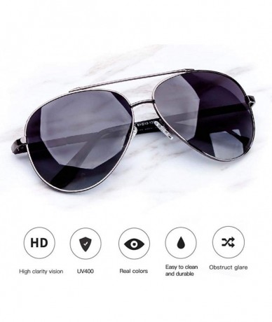 Aviator Fashion Men Sunglasses Pilot Style Oval Metal Frame TAC Polarized Eyewear Grey - Grey - CL18YKUNYA7 $12.24