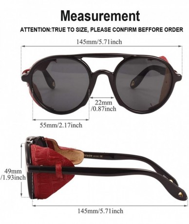 Oval Polarized Sunglasses for Men and Women Retro Steampunk Round Frame Driving Sun glasses 100% UV Blocking - CO198KRML3X $1...