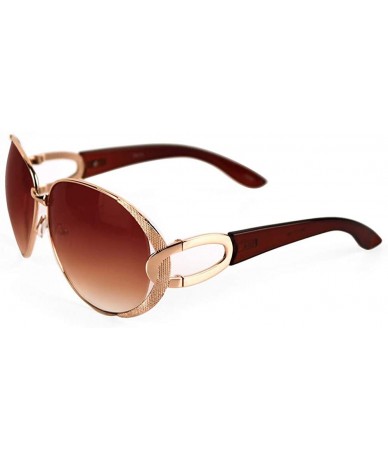 Round Luxury Fashion Round Oval Metal Sunglasses P4115 - Silver - CF17YT2C4KZ $13.09