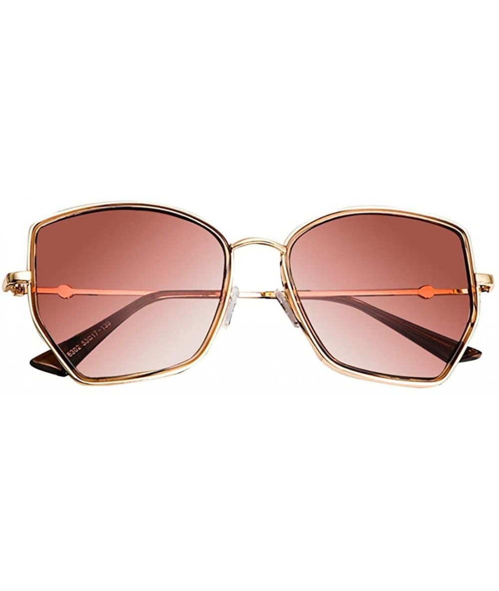 Rimless Unisex Polarized Sunglasses Classic Women Retro Irregular Sun Glasses Eyewear Frame Glasses - Gold - CB196IY5O9M $9.23