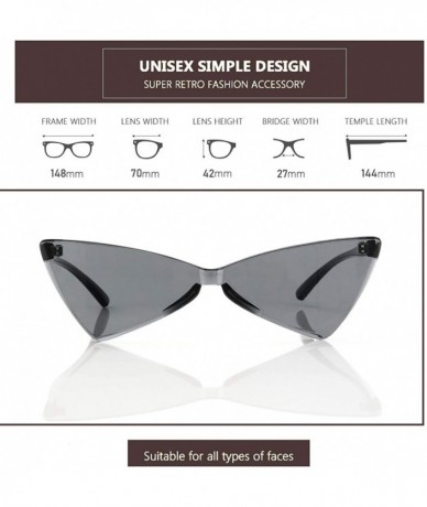 Sport Triangle Rimless Sunglasses One Piece Colored Transparent Sunglasses For Women and Men - Dark Gray - C818LAOK0LO $10.82